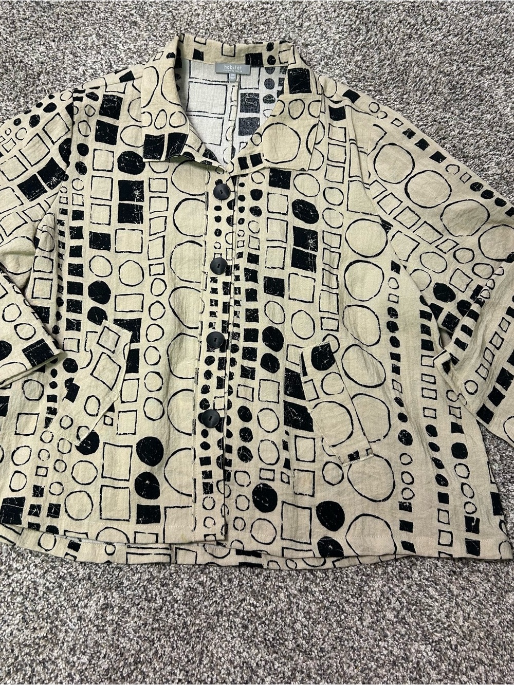 Habitat Clothes to Live In Shirt Xxl Abstract Circle Print Artsy Button Front